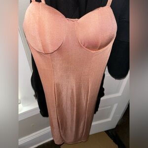 Shimmery pink tight dress